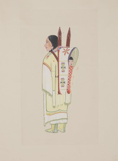 Kiowa Squaw，约1934年（水彩） 作者 Monroe Tsatoke
