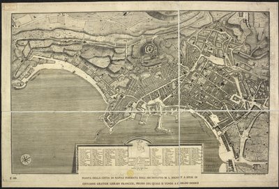 那不勒斯地图, 那不勒斯市地图 ...M.L. Jolivet ...Belin.[sic] et sclp.1755 年（雕刻） 作者 莫里斯·刘易斯·乔利维