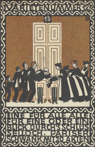 Variety Act 12: One for All, All for One or a Glimpse through the Keyhole Varietenummer 1..., 1907。 作者 莫里茨荣格