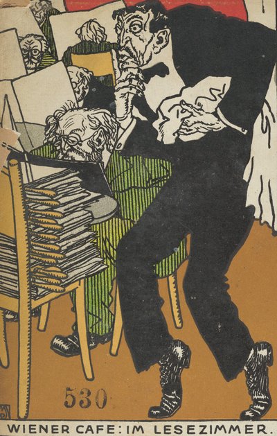 维也纳咖啡馆：在阅览室里 维也纳咖啡馆：在阅览室里，1911年。 作者 莫里茨荣格