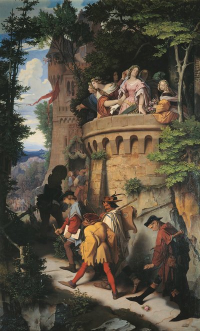 玫瑰，或艺术家的旅程，1847年 作者 莫里茨·路德维希·冯·施温德