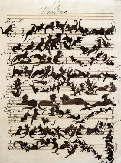 莫里茨-冯-施温德于1868年绘制的《猫的交响曲》。 卡尔斯鲁厄国家美术馆。 作者 莫里茨·路德维希·冯·施温德