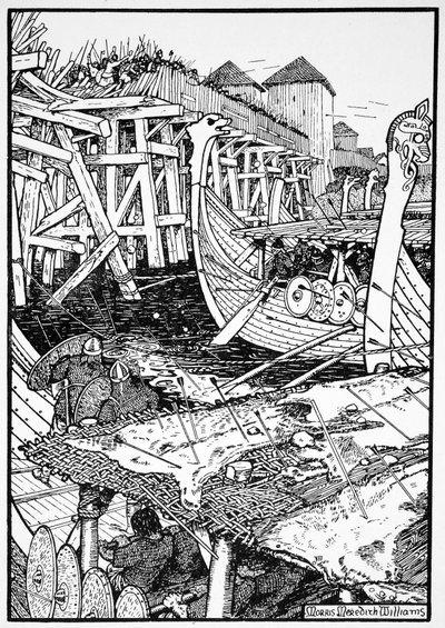 伦敦桥之战，1014年1913年。   作者 莫里斯·梅雷迪思·威廉姆斯