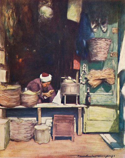 德里的一个种子摊位》，1903年 作者 莫蒂默·卢丁顿·门佩斯
