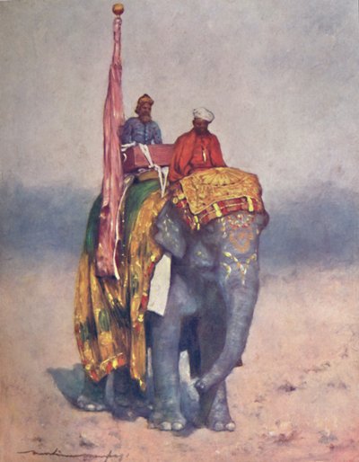 来自拉杰普塔纳沙地荒原的大象》，1903年 作者 莫蒂默·卢丁顿·门佩斯