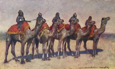 来自Bikanir的武装骆驼骑手》，1903年 作者 莫蒂默·卢丁顿·门佩斯