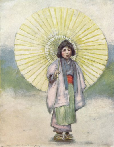 孩子和雨伞》，约1887年，1901年 作者 莫蒂默·卢丁顿·门佩斯