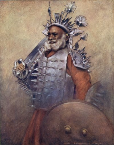 Rewa 的强大战士（彩色石版画） 作者 Mortimer Ludington Menpes
