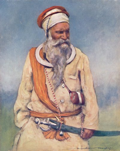 锡克教徒的战士，1903年 作者 Mortimer Ludington Menpes