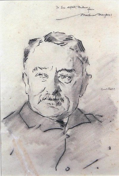 塞西尔-罗德斯（纸上木炭画） 作者 Mortimer Ludington Menpes