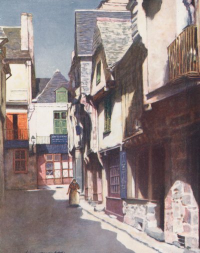 中世纪房屋，玻璃（彩色石版画） 作者 Mortimer Ludington Menpes