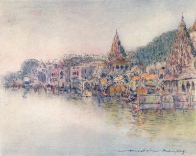 1905年，在贝纳雷斯的圣河河畔 作者 Mortimer Ludington Menpes