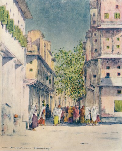 穿越德里的街道，1905年 作者 Mortimer Ludington Menpes