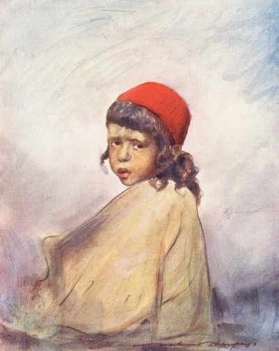世界儿童：羊绒，在索普尔（彩色石版印刷） 作者 Mortimer Ludington Menpes
