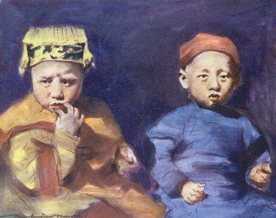 世界儿童：中文，《天上的双胞胎》（彩色石印版） 作者 Mortimer Ludington Menpes