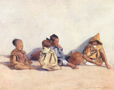 世界儿童：摩尔人，在玩耍（彩色石印版） 作者 Mortimer Ludington Menpes