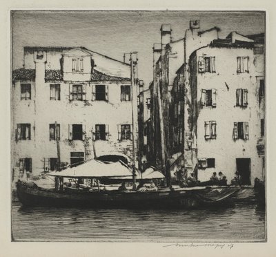 运河上的船只，威尼斯岛 作者 Mortimer Menpes
