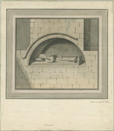 埃尔福德教堂-“史丹利纪念碑”：水彩画，nd [？18th cent] 作者 摩西·格里菲思（Moses Griffiths）