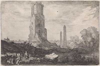 有两座方尖碑和 "Torre delle Militie "的景观
阿卡迪亚风光（系列名称） 作者 莫伊塞斯·范·韦滕布鲁克