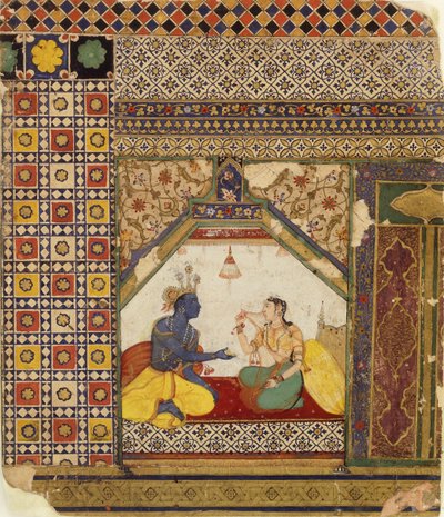 拉玛（Rama）试图向西塔（Sita）辩解，约于1595年 作者 莫卧儿学校