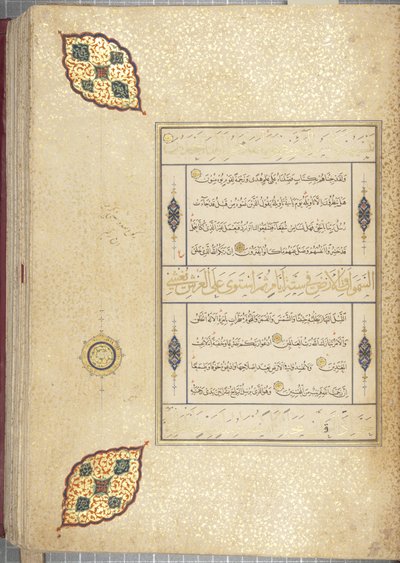 Fol 83 recto，Timurid Quran，1441（纸上墨水和黄金） 作者 Muhammad Mumin Abdallah Al Murwand