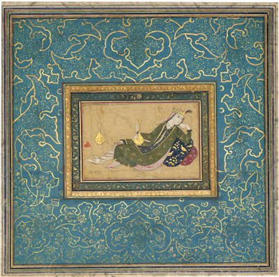 一位女士卧着，约1680年 作者 穆因·穆萨维维尔（Muin Musavvir）