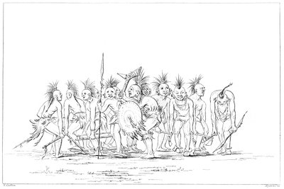 萨克和福克斯乞dance舞蹈，密西西比州洛克岛，1841年。 作者 迈尔斯公司