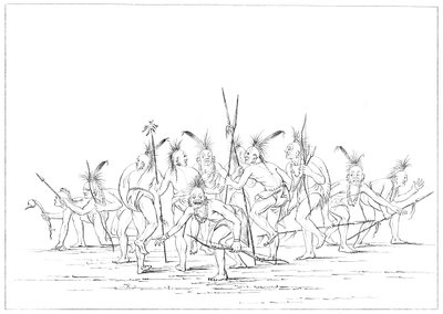 发现舞蹈，萨克和福克斯，密西西比州上洛克岛，1841年。 作者 迈尔斯公司