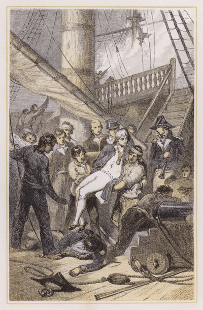 Death of Nelson at Trafalgar (coloured engraving) 作者 迈尔斯·比克（Myles Birket）（之后）福斯特（Foster）