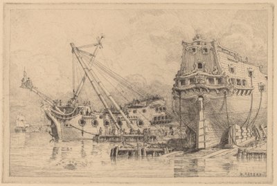 正在建造的两艘大船。 作者 N. Artsay