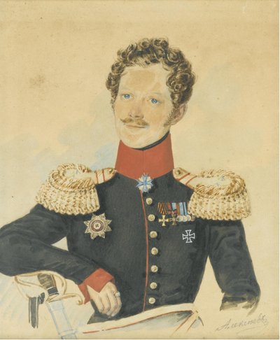 Yegor Fyodorovich Meiendorf肖像1794-1879 作者 N. M. Alexeyev