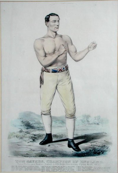 汤姆-赛尔斯（1826-65）的《英格兰冠军》，1860年出版（彩色平印）。 作者 库里尔和艾夫斯