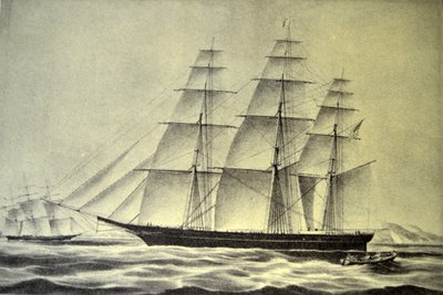 Currier＆Ives插图19世纪。快船船飓风 作者 N. and Ives，JM库里尔