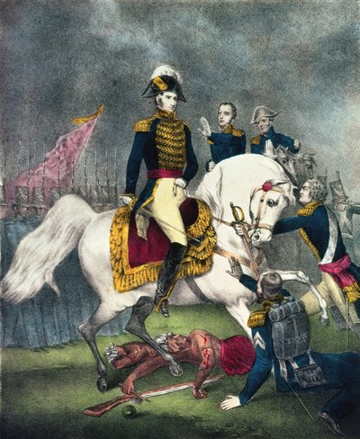 威廉·哈里森将军（1773-1841）在Tippecanoe战役，1840年 作者 N. and Ives，JM库里尔