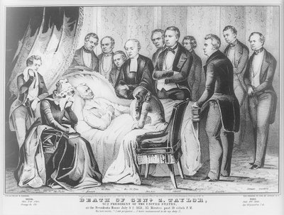 扎卡里·泰勒于1850年在白宫逝世 作者 N. and Ives，JM库里尔