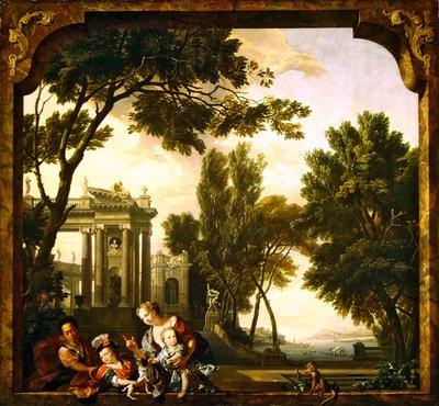 五种感官--触摸（布面油画） 作者 N. 和 Moucheron I. de Verkolje