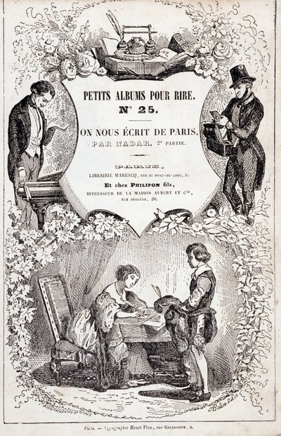 Frontispice of “Little albums for laughs number 25. They wrote us from Paris. Second part”,1850 (engraving) 作者 纳达尔