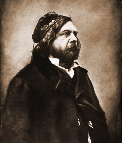 诗人Theophile Gautier的肖像，1811-1872年（照片）。 作者 纳达尔
