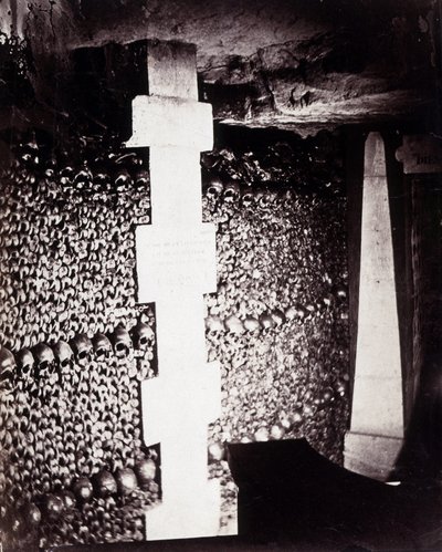 The ossuaries of the catacombs of Paris. Near the source of Lethe or Forget 作者 纳达尔