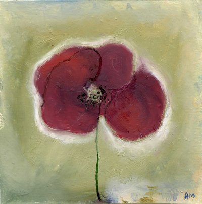 我日记中的罂粟花，2013 年（油画） 作者 南希·莫尼兹·查拉拉姆布斯