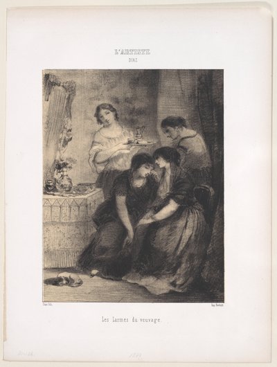 寡妇的眼泪，1830-76。 作者 Narcisse Virgile Diaz de laPeña