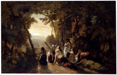 耶弗他女儿的哀叹，1846年。 作者 Narcisse Virgile Diaz de laPeña