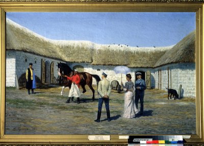 养马人。纳基斯-尼古拉耶维奇-布宁（1856-1912 年）的画作。布面油画，80 x 125 厘米 作者 纳西斯·尼古拉耶维奇·布宁