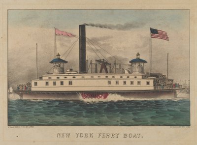 New York Ferry Boat, ca. 1860-65., ca. 1860-65.创作人：Nathaniel Currier, James Merritt Ives, Currier and Ives. 作者 库里尔和艾夫斯