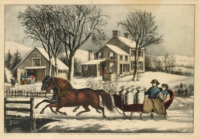 乡村的冬天的早晨，1873年。创作者：Nathaniel Currier, James Merritt Ives, Currier and Ives. 作者 库里尔和艾夫斯