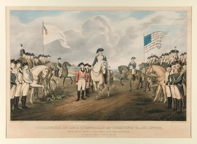 康沃利斯在弗吉尼亚州约克镇投降1781年10月19日/取自约翰-特伦布尔上校的原画，由约翰-特伦布尔绘制 作者 Nathaniel Currier