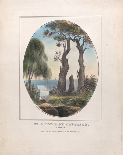拿破仑之墓，1833-88。，1833-88。 作者 纳撒尼尔·卡里尔（Nathaniel Currier）