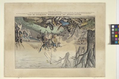 华盛顿在普林斯顿，1777 年 1 月 30 日（手绘石版画） 作者 纳撒尼尔·卡里尔（Nathaniel Currier）