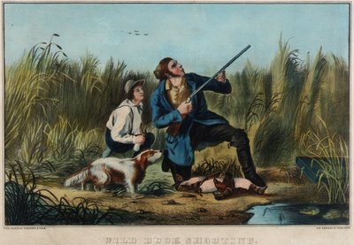 野鸭射击 作者 纳撒尼尔·卡里尔（Nathaniel Currier）