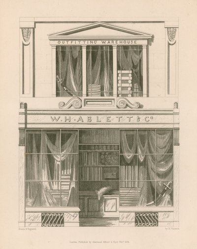 店铺前面为WH Ablett，Out装店，Cornhill，伦敦 作者 纳撒尼尔·惠特克